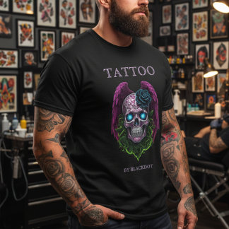 Professional Tattooist Tattoo Shop Winged Skull T Shirt