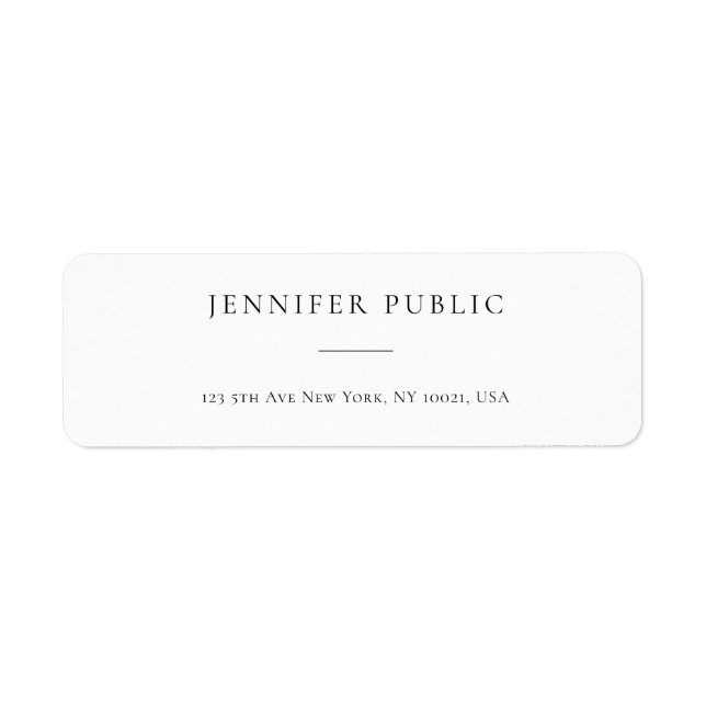 Professional Template Modern Simple Design Elegant Returadress Etikett (Framsidan)