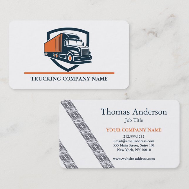 Professional Trucking Driver Simple Modern Logo Visitkort (Fram/baksida)
