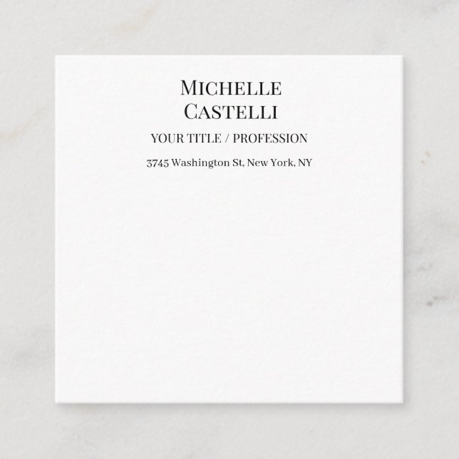 Professional Unique Classical Simple Black & White Tilläggskort (Framsida)