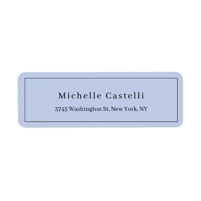 Professional Unique Classical Simple Pale Blue Returadress Etikett (Framsidan)
