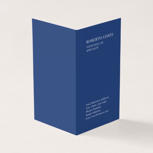 Professional Unique Plain Minimalist Blue Visitkort (Utsida)