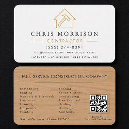 Professional White Gold Builder QR Code Visitkort