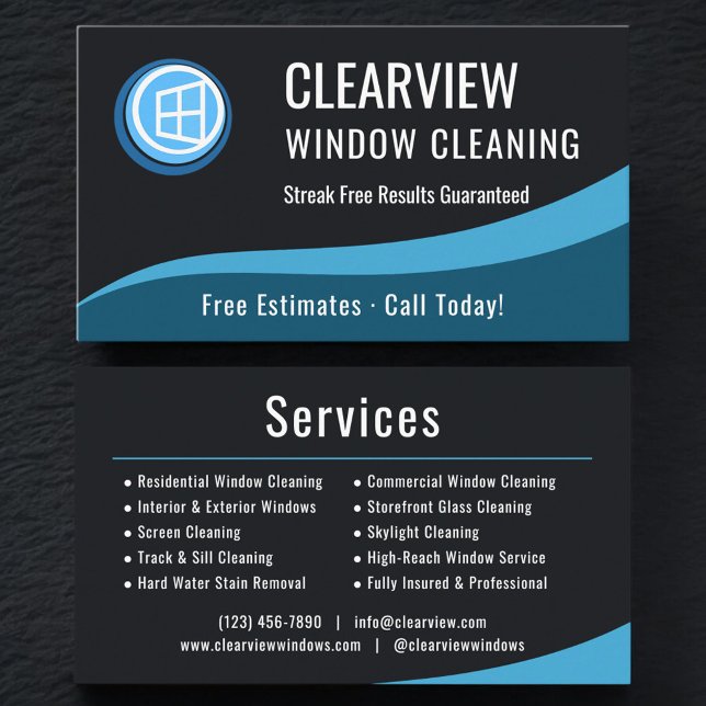 Professional Window Cleaning Company Visitkort (Skapare uppladdad)