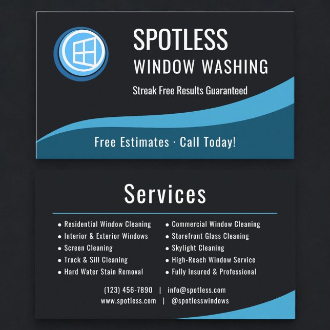 Professional Window Washing Company Visitkort (Skapare uppladdad)