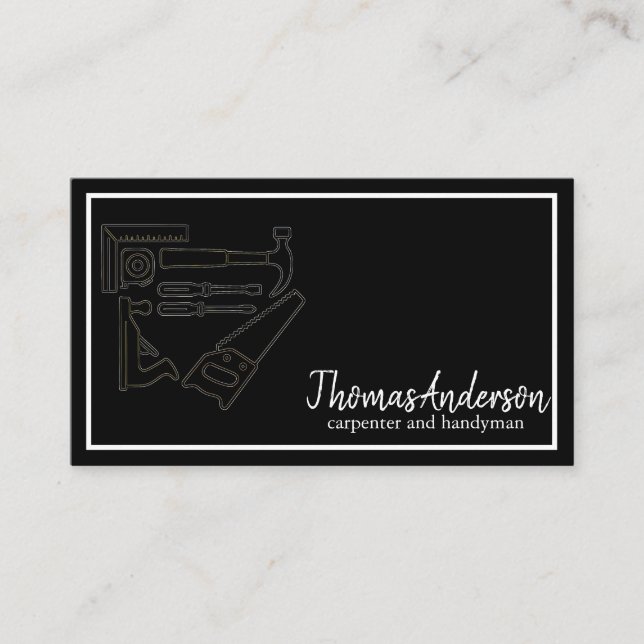 Professional Wood Grain Rustic Carpentry Visitkort (Framsida)