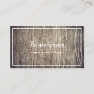 Professional Wood Grain Rustic Carpentry Visitkort