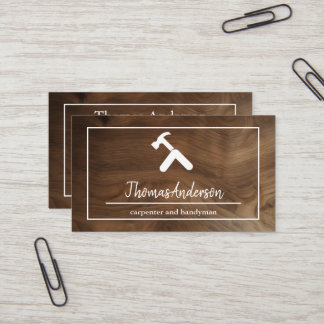 Professional Wood Grain Rustic Carpentry Visitkort