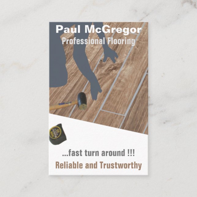 Professional Wood Laminated Flooring Business Card Visitkort (Framsida)