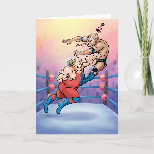 Professional Wrestling Hit Birthday Card Kort (Framsida)