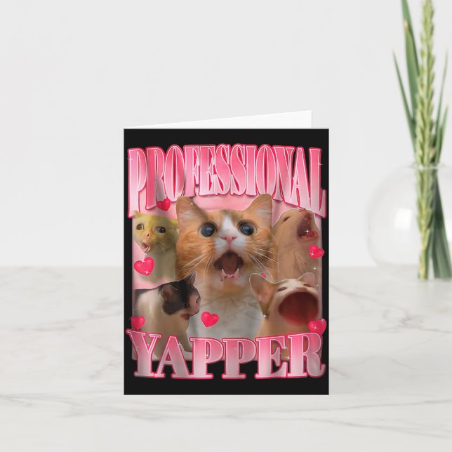 Professional Yapper Cat Funny Oddly Specific Dank  Kort (Framsida)