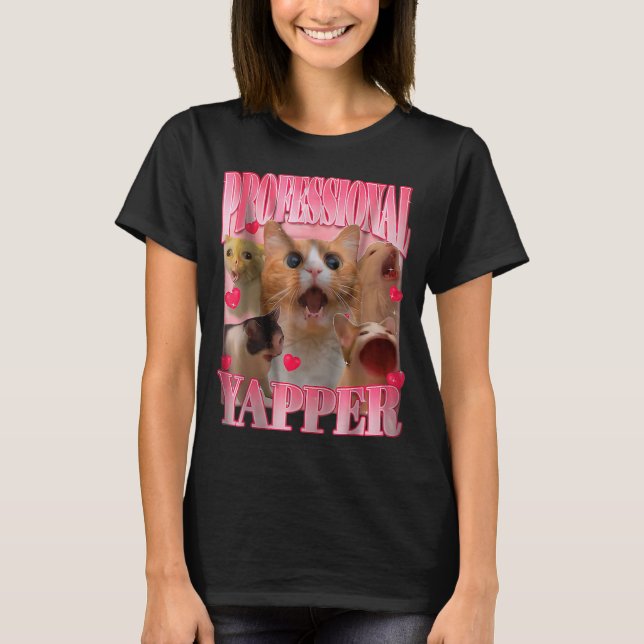 Professional Yapper Cat Funny Oddly Specific Dank  T Shirt (Framsida)
