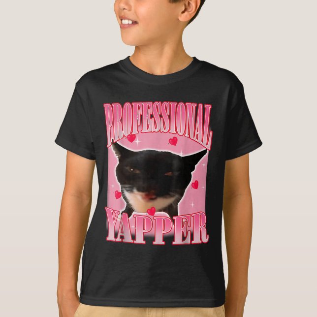 Professional Yapper Cat Funny Oddly Specific Dank  T Shirt (Framsida)