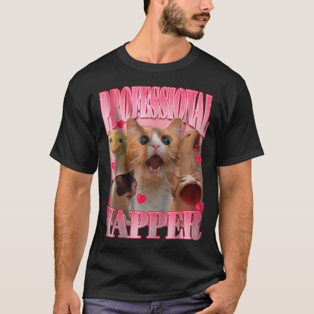 Professional Yapper Cat Funny Oddly Specific Dank  T Shirt (Framsida)