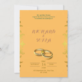 Professional Yellow & Orange Wedding Invitation Inbjudningar