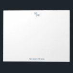 Professionell 2 Monogram - minimalistisk marinblåt Anteckningsblock<br><div class="desc">Professionell 2 Monogram enkelt minimalistiskt blått Anteckningsblock i marinen</div>