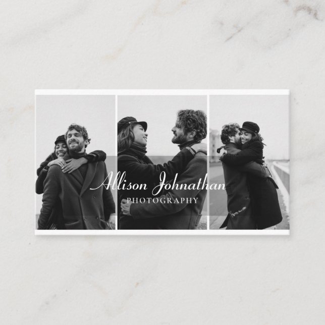 Professionell 3-fotoskriptfotografi visitkort (Framsida)