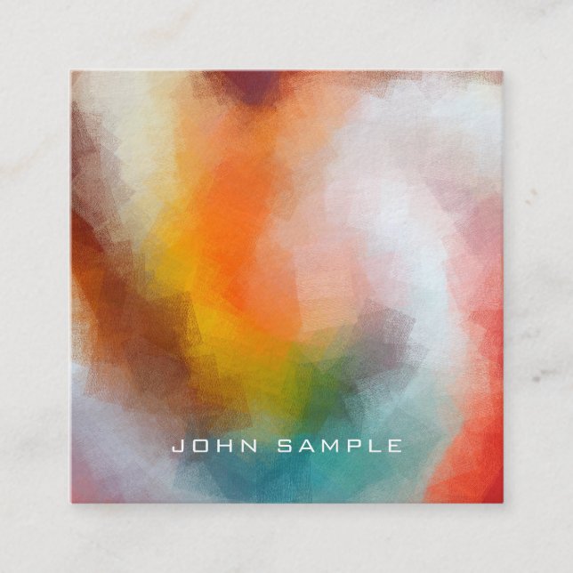 Professionell Abstrakt Art Premium Tjock lyx Fyrkantigt Visitkort (Framsida)