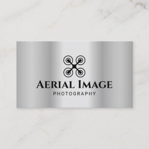Professionell Aerial Drone Photography Faux Metall Visitkort
