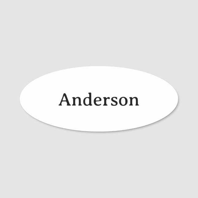 Professionell affär 3" X 1,25" oval klassisk  Namnbricka (Framsida)