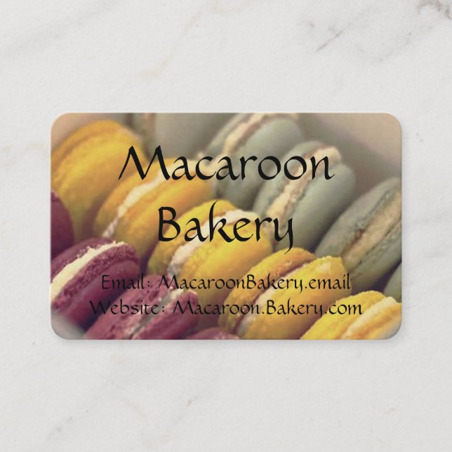 Professionell Affärskort - Macaroon Bakery Visitkort (Framsida)