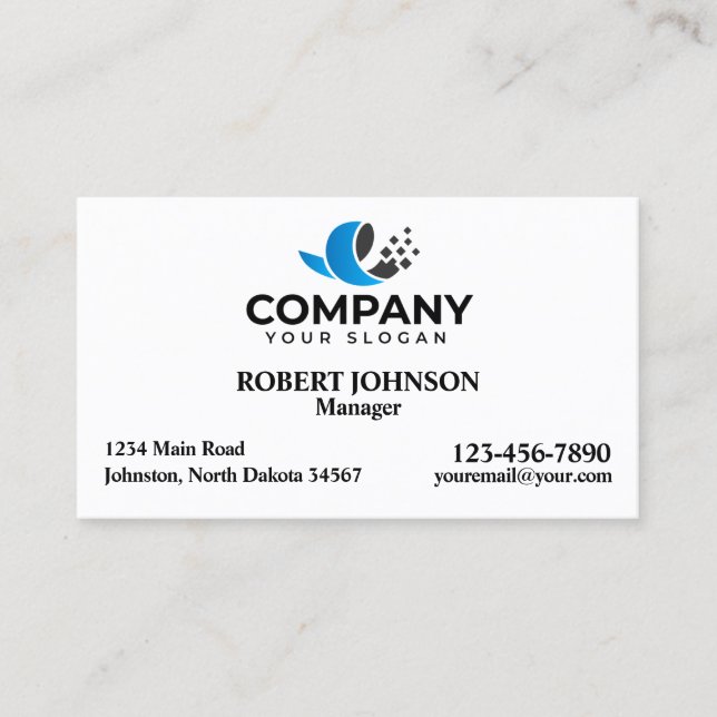 Professionell Affärskort med Logotypen Visitkort (Framsida)