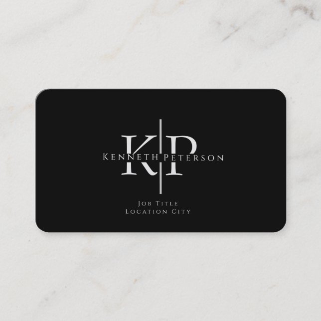 Professionell Affärskort Monogram Initialer Visitkort (Framsida)