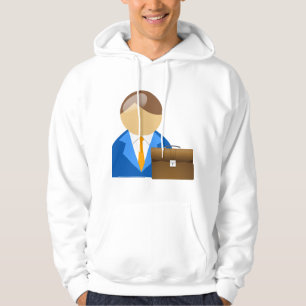 Professionell affärsman ikon med portfölj hoodie