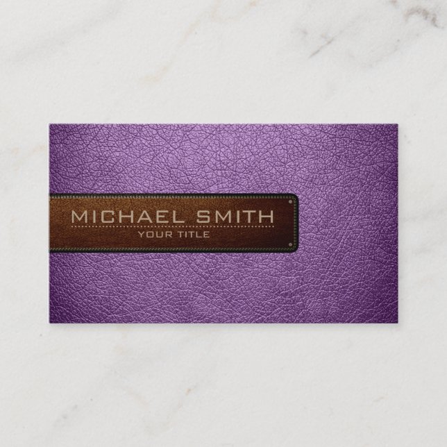 Professionell African violet Leather Titta Visitkort (Framsida)
