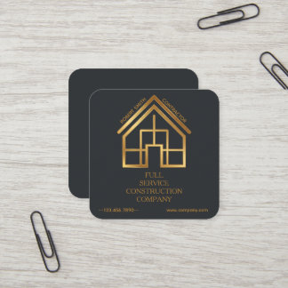 Professionell allmän entreprenör Gold House Fyrkantigt Visitkort