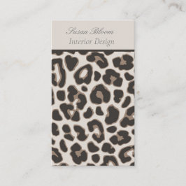 Professionell Animal Print Brown och Tan Visitkort