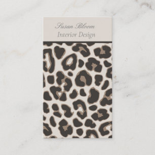 Professionell Animal Print Brown och Tan Visitkort