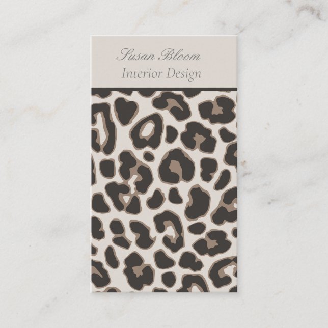 Professionell Animal Print Brown och Tan Visitkort (Framsida)