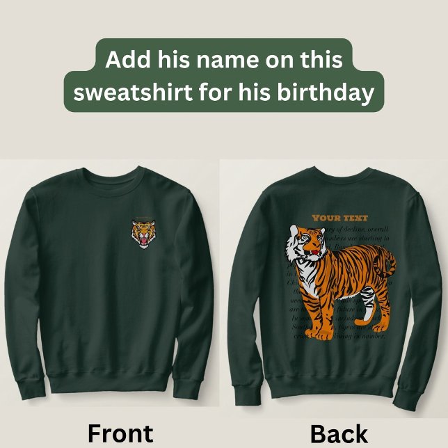 Professionell anpassad design Brown-tiger Oliv grö Lång Ärmad Tröja (Skapare uppladdad)