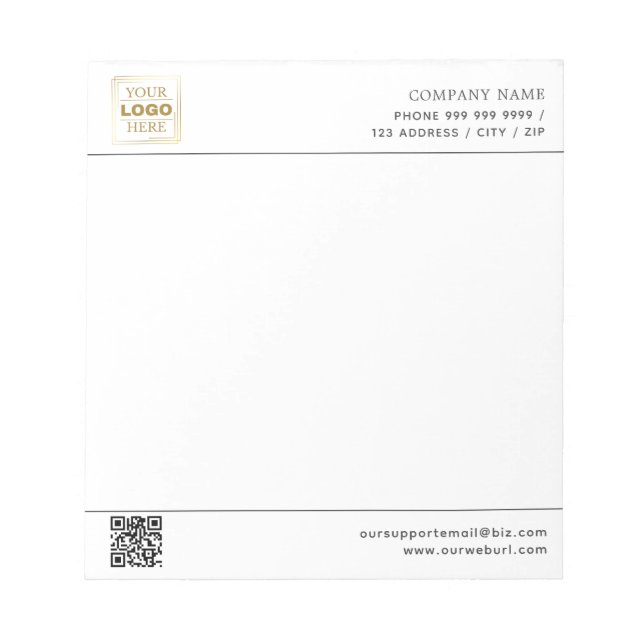 Professionell Anpassad Företag Anteckningsblock (Framsida)