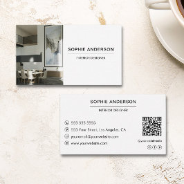 Professionell Anpassad Foto QR Designer Vit Visitkort