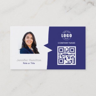 Professionell anpassad QRCode-foto blågrå Visitkort