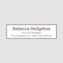 Professionell Anpassningsbar Anställd Tittle Namnbricka