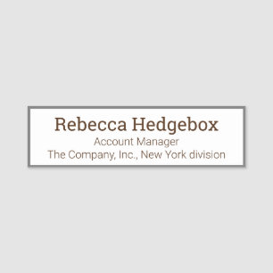 Professionell Anpassningsbar Anställd Tittle Namnbricka