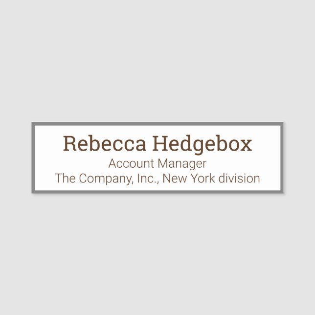 Professionell Anpassningsbar Anställd Tittle Namnbricka (Framsida)