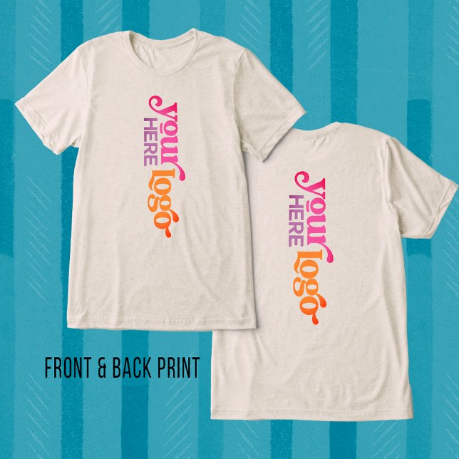 Professionell Anpassningsbar Business Logotyp Fron T Shirt (Professional Custom Business Logo Front Back Print Tri-Blend Tee-T-Shirt (Design Front & Back))