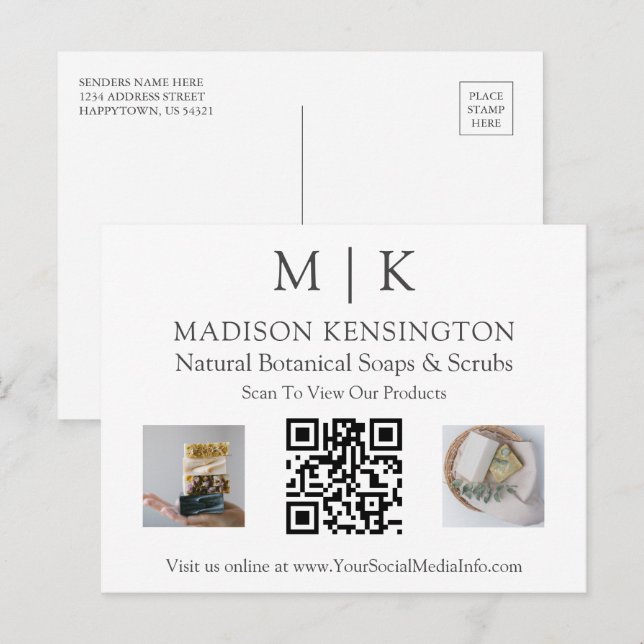 Professionell Anpassningsbar Business Vykort (Fram/baksida)