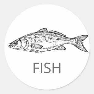 Professionell Anpassningsbar FISH Bröllop Meal Cho Runt Klistermärke