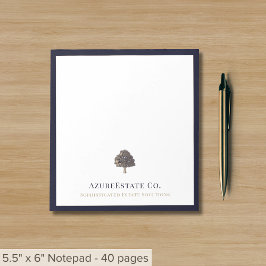 Professionell Anpassningsbar Logotyp Navy Blue Grä Anteckningsblock