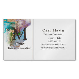 Professionell Anpassningsbar Monogram Marble Busin Magnetiska Visitkort