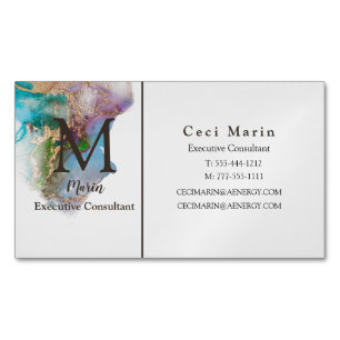 Professionell Anpassningsbar Monogram Marble Busin Magnetiska Visitkort