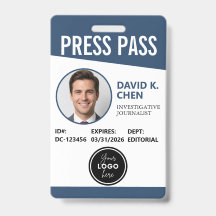 Professionell anpassningsbar presspass ID-märkning
