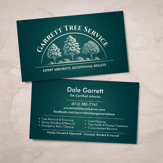 Professionell Arborist Trädservice  Visitkort (Skapare uppladdad)