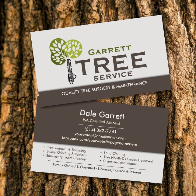 Professionell Arborist Trädservice  Visitkort (Skapare uppladdad)