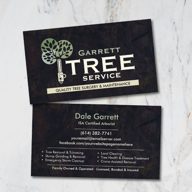 Professionell Arborist Trädservice  Visitkort (Skapare uppladdad)